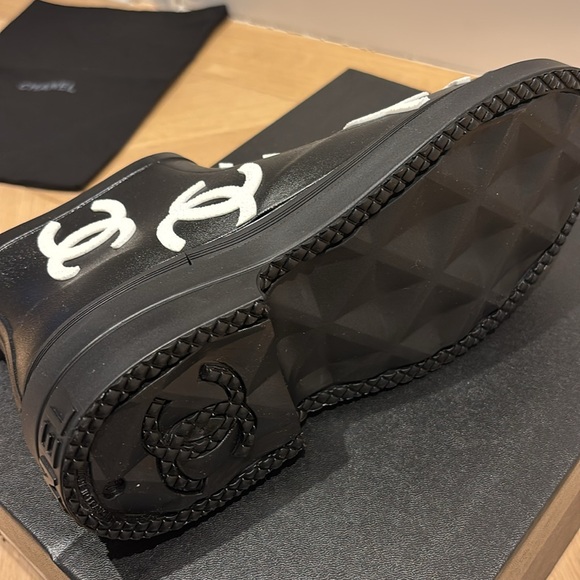 Black low rain boots with white print size 37 - Picture 5 of 7